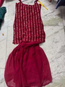 pink Embroidered sarara set