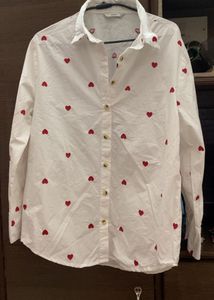 Heart Pattern Top &amp; Denim Shorts