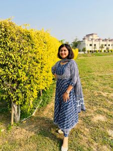 Elegant Blue Printed Kurta with dupatta 🧿