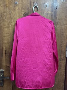 Cover Story Satin Fuchsia Pink Shirt (Medium)