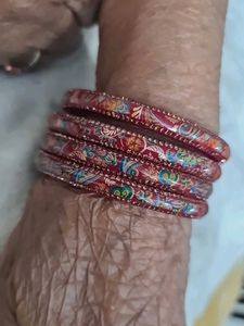 Red &amp; Gold Paisley Bangles