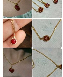 Red Stone Gold Chain Necklace