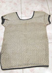 Crochet Knit Top For Party Wear