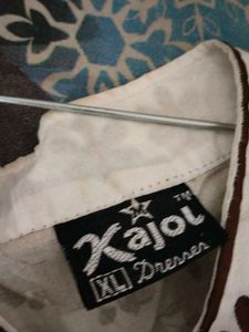 Brown &amp; White Print Kurti