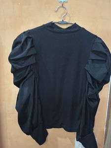 Black Puff Sleeve Top