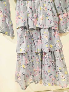 Pretty Grey Floral Dress