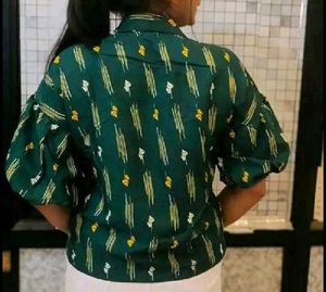 Green Printed Top