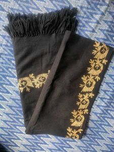 Elegant Embroidered Shwal- Black🖤