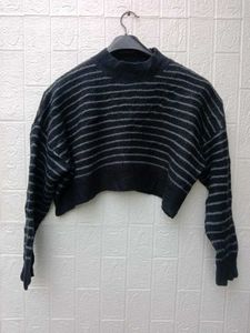 New with tag Pinterest Striped Cropped Sweater