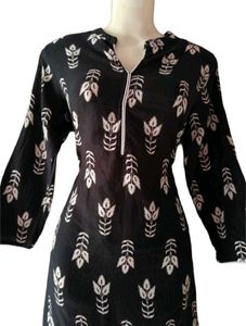 Black Printed Kurti Dress