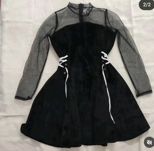 Side Laced Velvet Dress