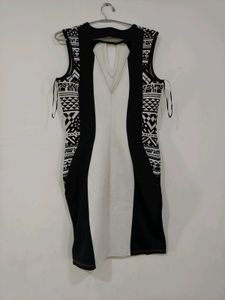 Black and White Patterned Dress