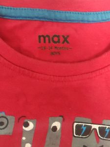 Kids Red Sleeveless T Shirt