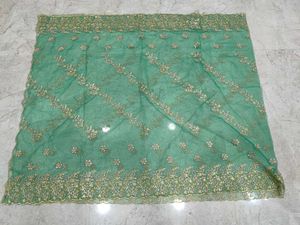 Green Net Dupatta - New