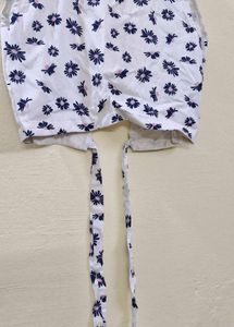 Floral Tie-Back Crop Top