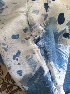 Blue &amp; White Print Top