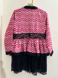 2 Set Of Pink Patterned Kimono &amp; Black Top