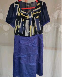 Brightly Abstract Tiered Dress