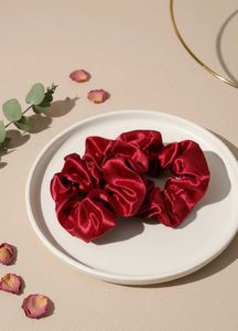 Red Satin Scrunchie Set