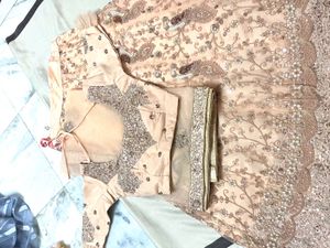 Peach Embroidered Lehenga Choli