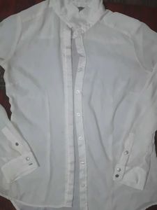 H&amp;M White Long Sleeve Shirt