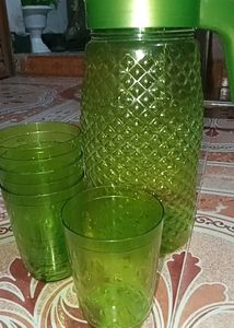 Jug With 4 Pieces Glasses Set For Juice /Water /Drink Serve