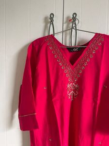 V Neck Kurta Pant Dupatta Set