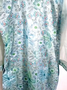 Organza Floral Kurta Palazzo Suit Set