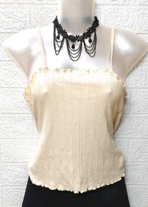 Tops & Dresses For Rs.99 Only/ Cream Spaghetti Top