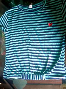Striped T-Shirt with Butterfly