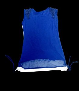 White &amp; Blue Graphic Tank
