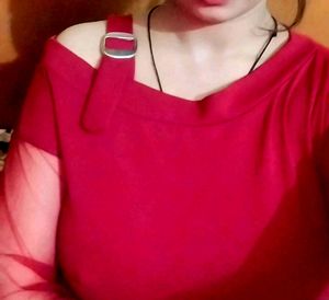 Maroon Drop Shoulder Top