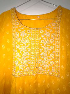 Yellow Embroidered Kurta