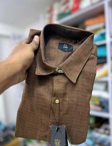 Most Rare Choco Brown Imported Linen Fullsleeve