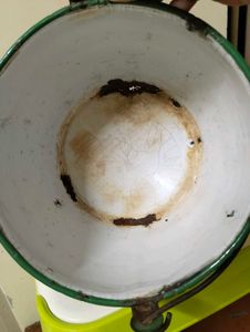 Vintage Greenteal Enamel Pot Rustic Decor