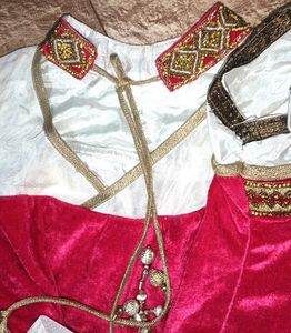 Pink Velvet &amp; Gold Embroidered Grown