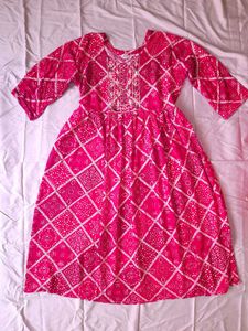 Red Embroidered Kurta