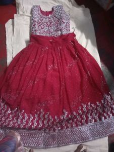 Elegant Red pink Lehenga Choli 32 size Set