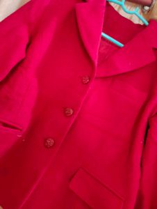 Red Colour Winter Blazer Jacket