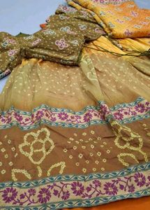 Floral Bandhani Chaniya Choli Set
