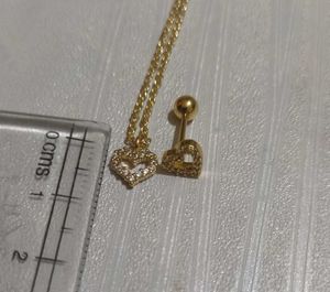 Dainty Heart Necklace &amp; Earring Set