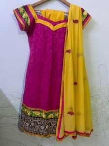 Rose And Yellow Salwar Set