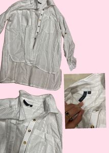 White Button-Down Shirt Y2k