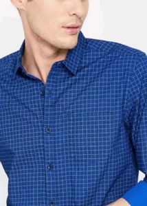 Allen Sony Blue Checked Shirt Men