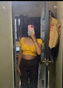 Lace Up Pullower Crop Top💛🍯
