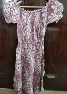 Knee Length Dress For Women, Pink