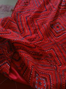 Red Geo Print Top