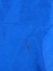Louis Philippe Men&#39;s Silk Shirt In Elcetric Blue Colour. Mildly Stained