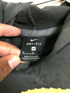 Nike Gray Black Hoodie Pullover Dri-fit Sweatshirt