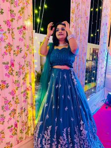 Teal Embellished Lehenga